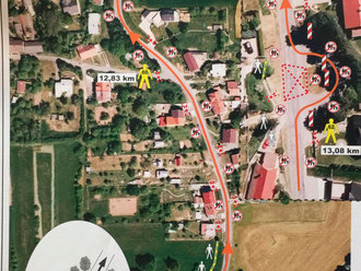 Mapa průjezdu obcí během Barum Czech Rally Zlín 2023