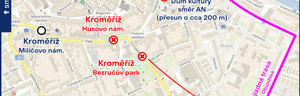 Objízdná trasa Kroměříž, Bezručův park