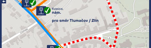 Uzavírka: Kvasice, zastávka, nám.