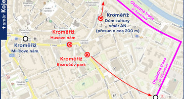 Objízdná trasa Kroměříž, Bezručův park