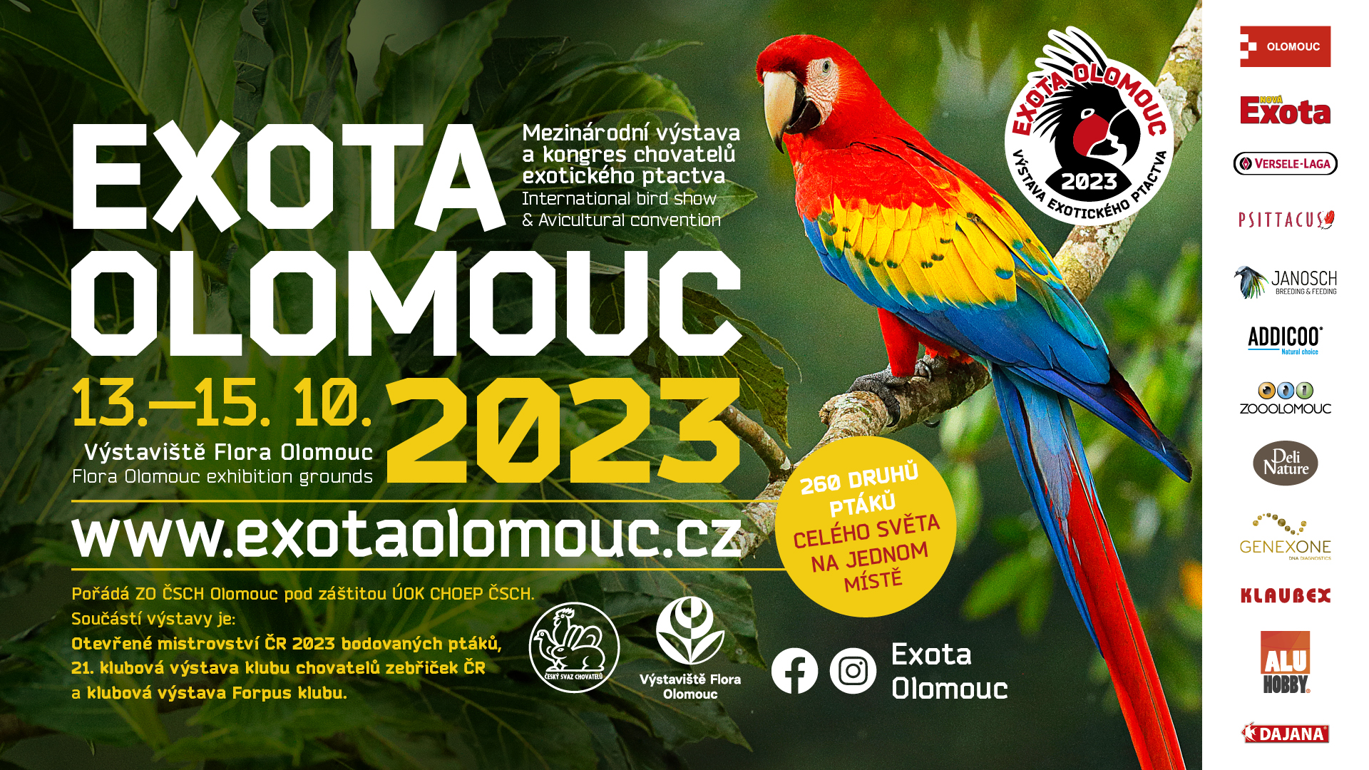 Olomouc: Výstava exotického a okrasného ptactva