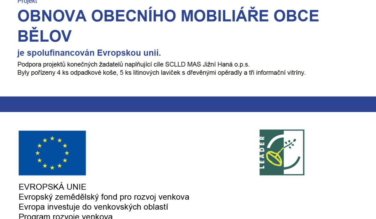 Obnova obecního mobiliáře obce Bělov