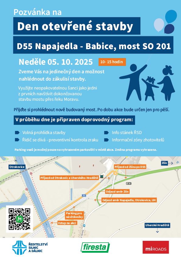 Den otevření stavby D55 Napajedla – Babice, most SO 201